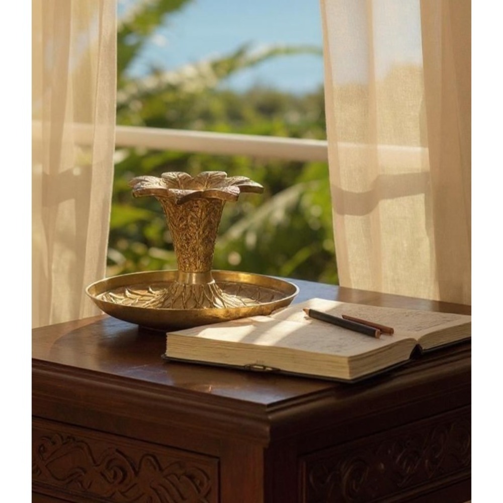 Vintage Solid Brass Pineapple Candle Holder Tropical Decor Art